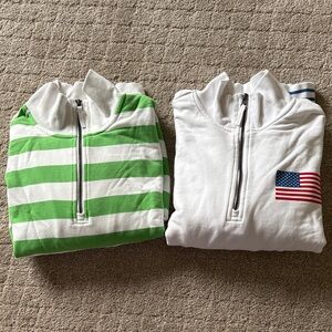 Women’s Joylab Like New Mock neck Striped and Flag Quarter-Zip Tops- L and XL